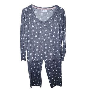 Dearfoams Starry Gray Pajama Set‎ Size Large